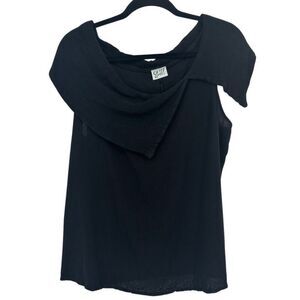 Oh My Gauze Asymmetrical Collar Top Black Size 2‎ L/XL 12-14